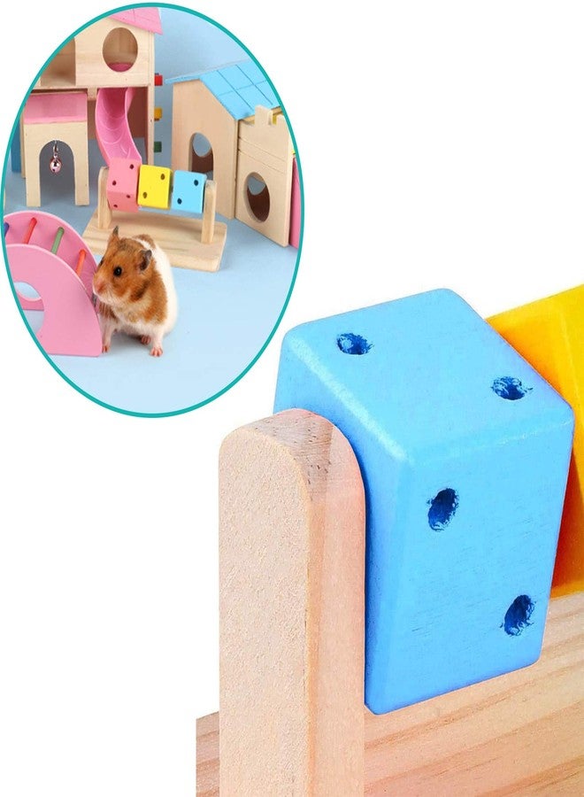 Besimple Hamster Chew Toys, Hamster Enrichment, Guinea Pig Toys and Accessories for Cage, Wood Hamster Platform Chew Toys for Teeth, Dwarf Hamster Chews, Colorful Wooden Block for Small Pets - Image 3